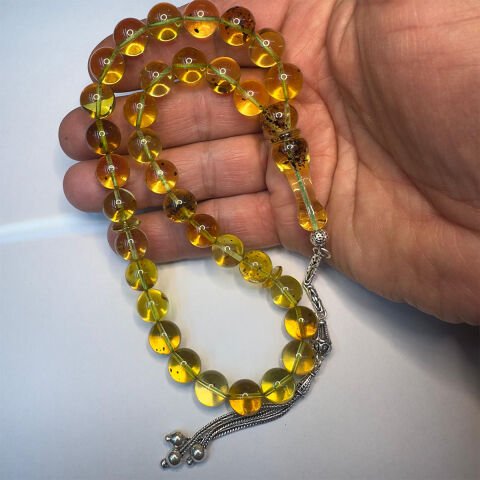 Haşere Fosilli Kaliningrad Damla Kehribar Tespih 10,5 (mm)