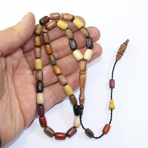 Yerli Atölye İşçiliği Kapsül Karma Ağaç Tespih 7*10,5 (mm)