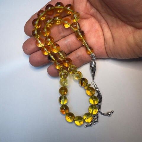 Haşere Fosilli Kaliningrad Damla Kehribar Tespih 10 (mm)