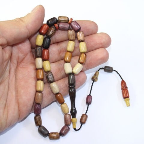 Yerli Atölye İşçiliği Kapsül Karma Ağaç Tespih 7*10,5 (mm)