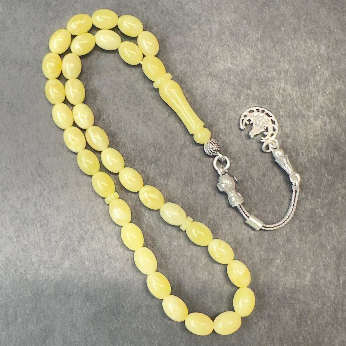 Kaliningrad Damla Kehribar Badem Tespih 6*8 (mm)-3