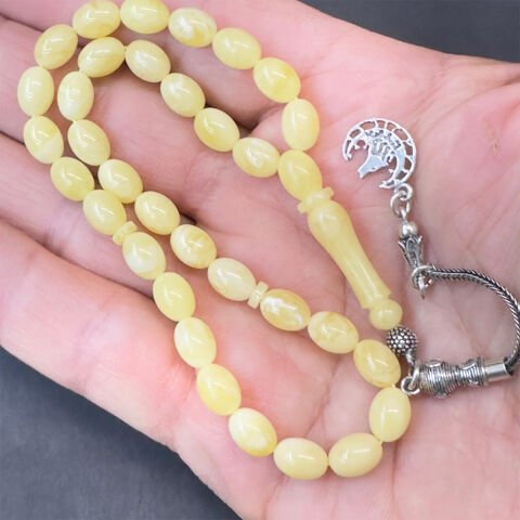 Kaliningrad Damla Kehribar Badem Tespih 6*8 (mm)-3