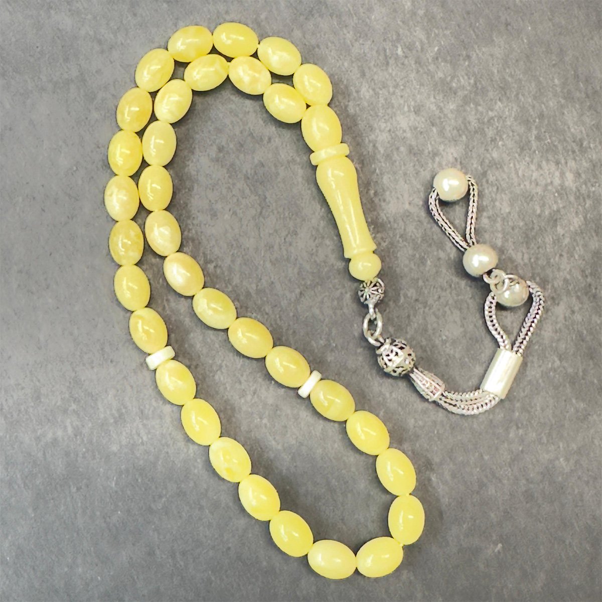 Kaliningrad Damla Kehribar Badem Tespih 6*8 (mm)-4