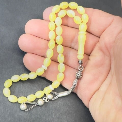 Kaliningrad Damla Kehribar Badem Tespih 6*8 (mm)-4