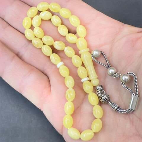 Kaliningrad Damla Kehribar Badem Tespih 6*8 (mm)-4