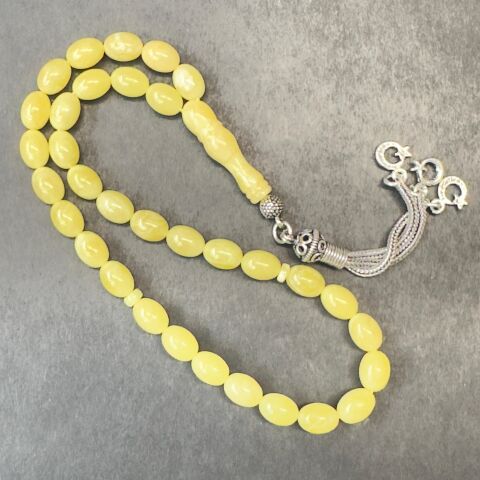 Kaliningrad Damla Kehribar Badem Tespih 6*8 (mm)-5