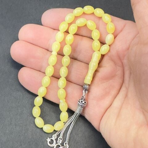 Kaliningrad Damla Kehribar Badem Tespih 6*8 (mm)-5