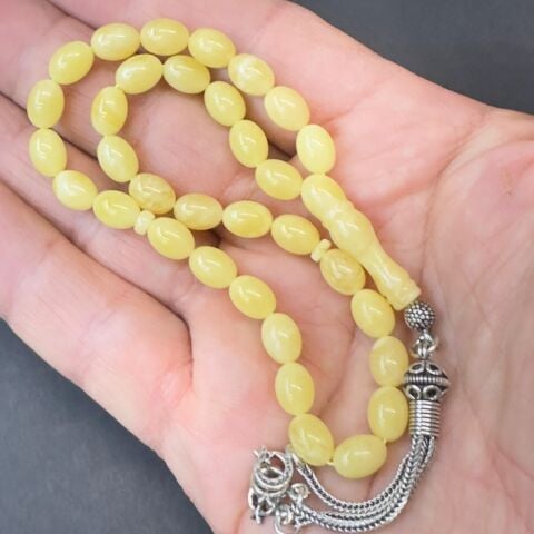 Kaliningrad Damla Kehribar Badem Tespih 6*8 (mm)-5