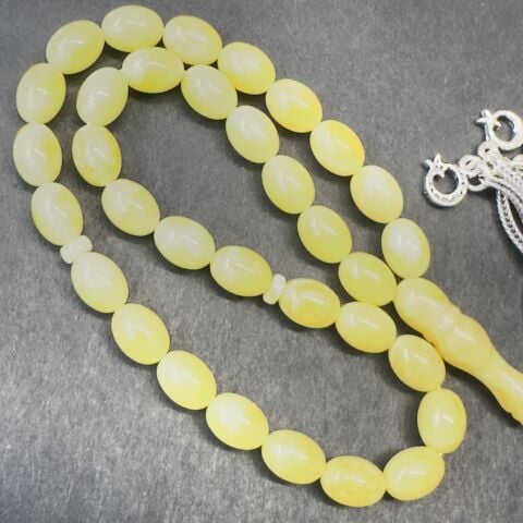 Kaliningrad Damla Kehribar Badem Tespih 6*8 (mm)-5