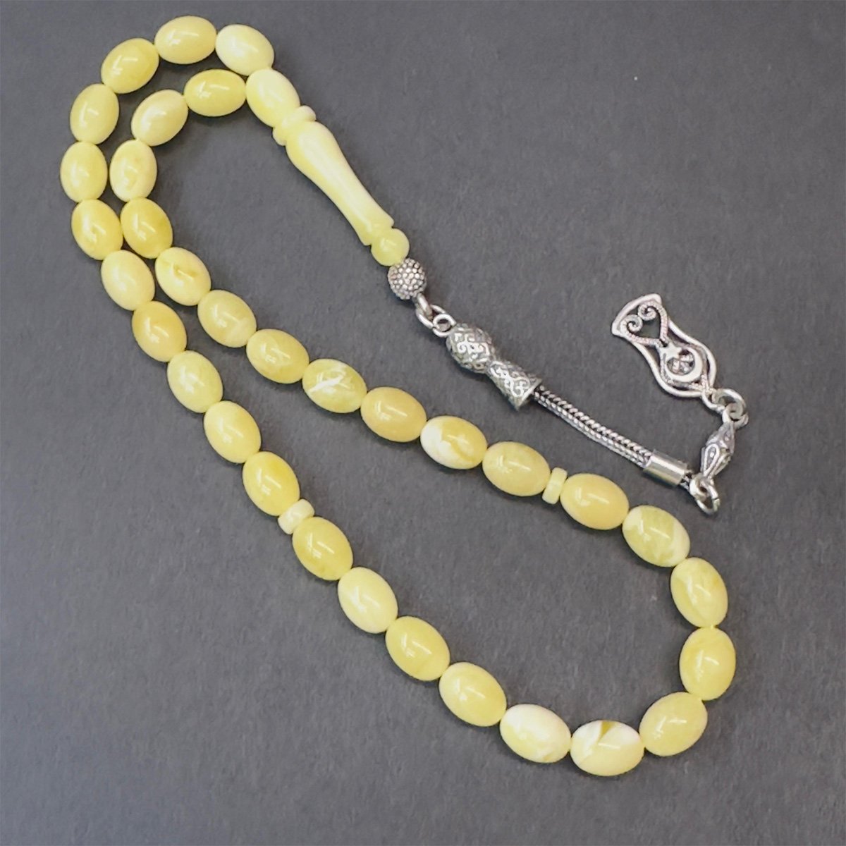 Kaliningrad Damla Kehribar Badem Tespih 6*8 (mm)-6