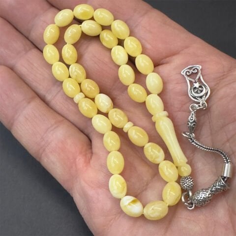 Kaliningrad Damla Kehribar Badem Tespih 6*8 (mm)-6