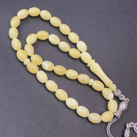 Kaliningrad Damla Kehribar Badem Tespih 6*8 (mm)-6