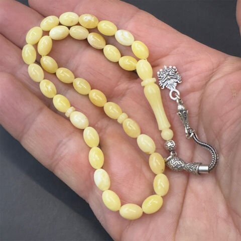 Kaliningrad Damla Kehribar Badem Tespih 5,5*8 (mm)-6