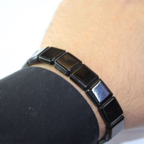 Oltu Taşı Rolex Model Bileklik Kare Kesim