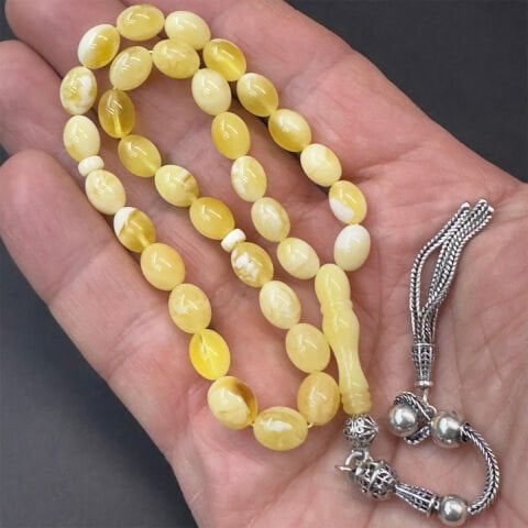 N.N Kaliningrad Damla Kehribar Badem Tespih 6,5*9 (mm)