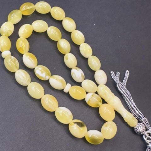 N.N Kaliningrad Damla Kehribar Badem Tespih 6,5*9 (mm)