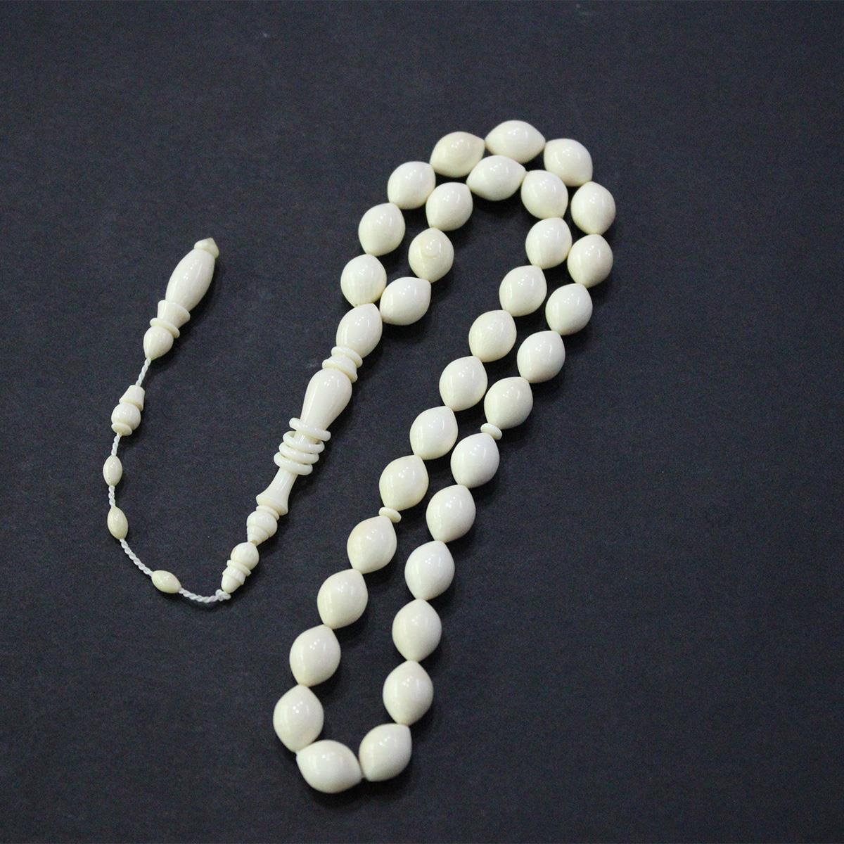 Yerli Atölye İşçiliği Fildişi Tespih Beyzi Model 8*11 (mm)