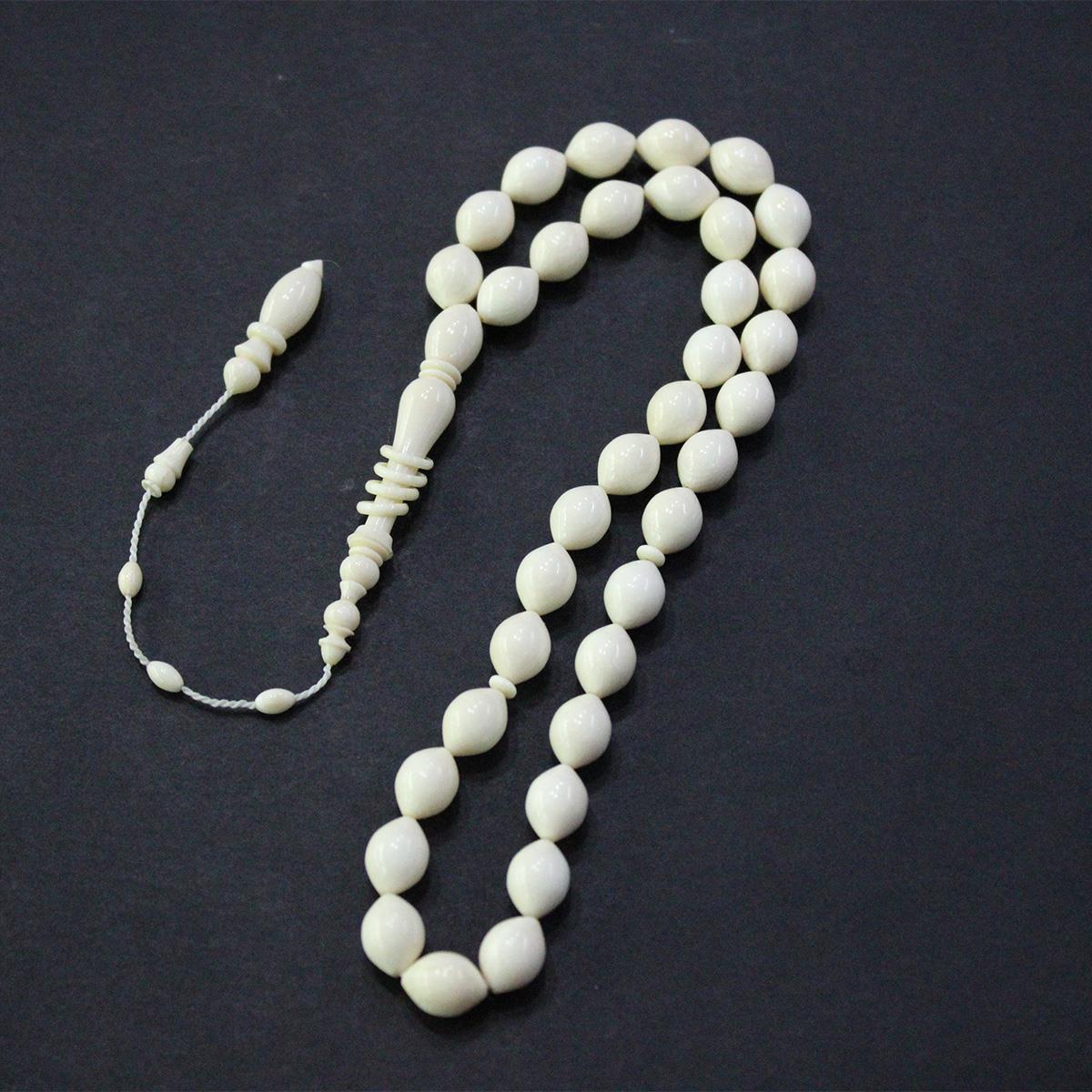 Yerli Atölye İşçiliği Fildişi Tespih Beyzi Model 8,3*11 (mm)