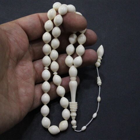 Yerli Atölye İşçiliği Fildişi Tespih Beyzi Model 8,3*11 (mm)