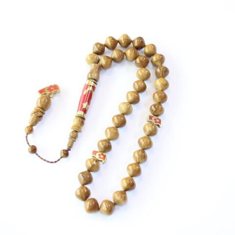 Ay Yıldız İşlemeli Kuka Tespih İstanbul Kesim 9,5 (mm)