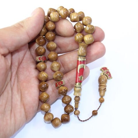 Ay Yıldız İşlemeli Kuka Tespih İstanbul Kesim 9,5 (mm)