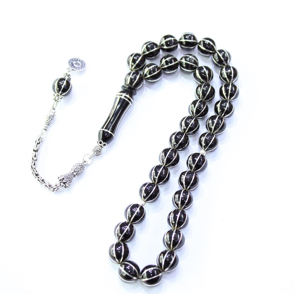 8'li Karpuz İşleme Oltu Taşı Tespih 10 (mm)