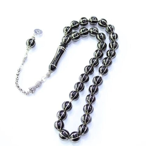 8'li Karpuz İşleme Oltu Taşı Tespih 10 (mm)