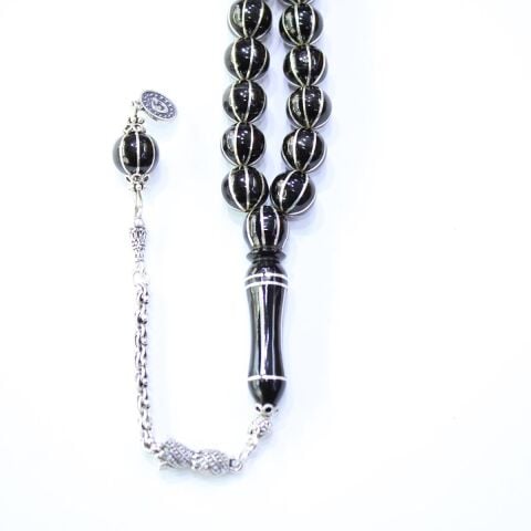 8'li Karpuz İşleme Oltu Taşı Tespih 10 (mm)