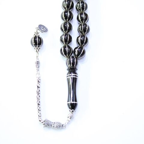 8'li Karpuz İşleme Oltu Taşı Tespih 10 (mm)