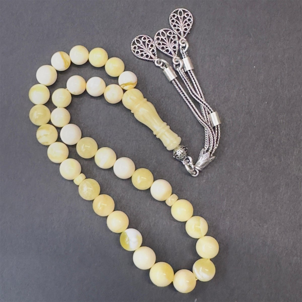 Akça Kaliningrad Damla Kehribar Küre Tespih 7 (mm)-2