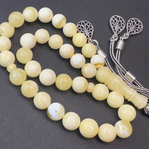 Akça Kaliningrad Damla Kehribar Küre Tespih 7 (mm)-2