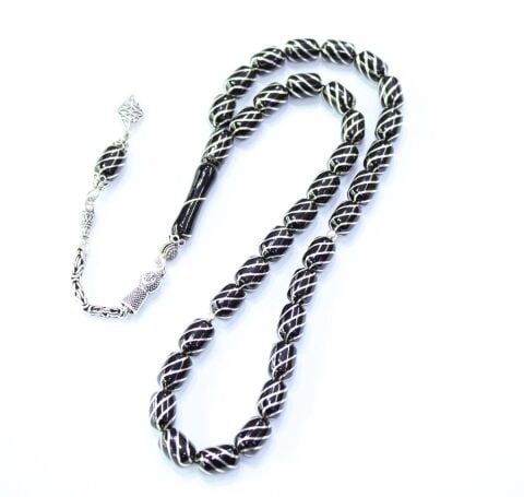 6'lı Çeşm-i Bülbül Kapsül Oltu Taşı Tespih 7*11 (mm)