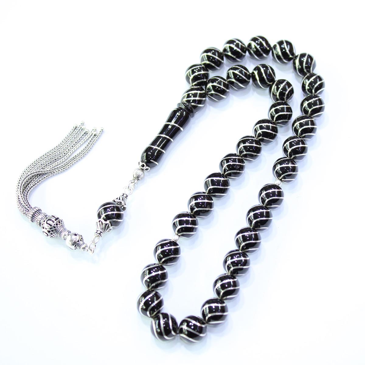 6'lı Çeşm-i Bülbül Küre Oltu Taşı Tespih 10 (mm)