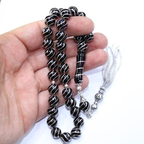 6'lı Çeşm-i Bülbül Küre Oltu Taşı Tespih 10 (mm)