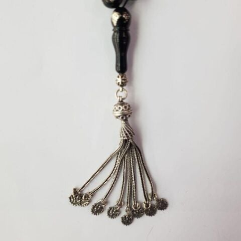 Tuğra İşlemeli Oltu Taşı Tespih 10 (mm)