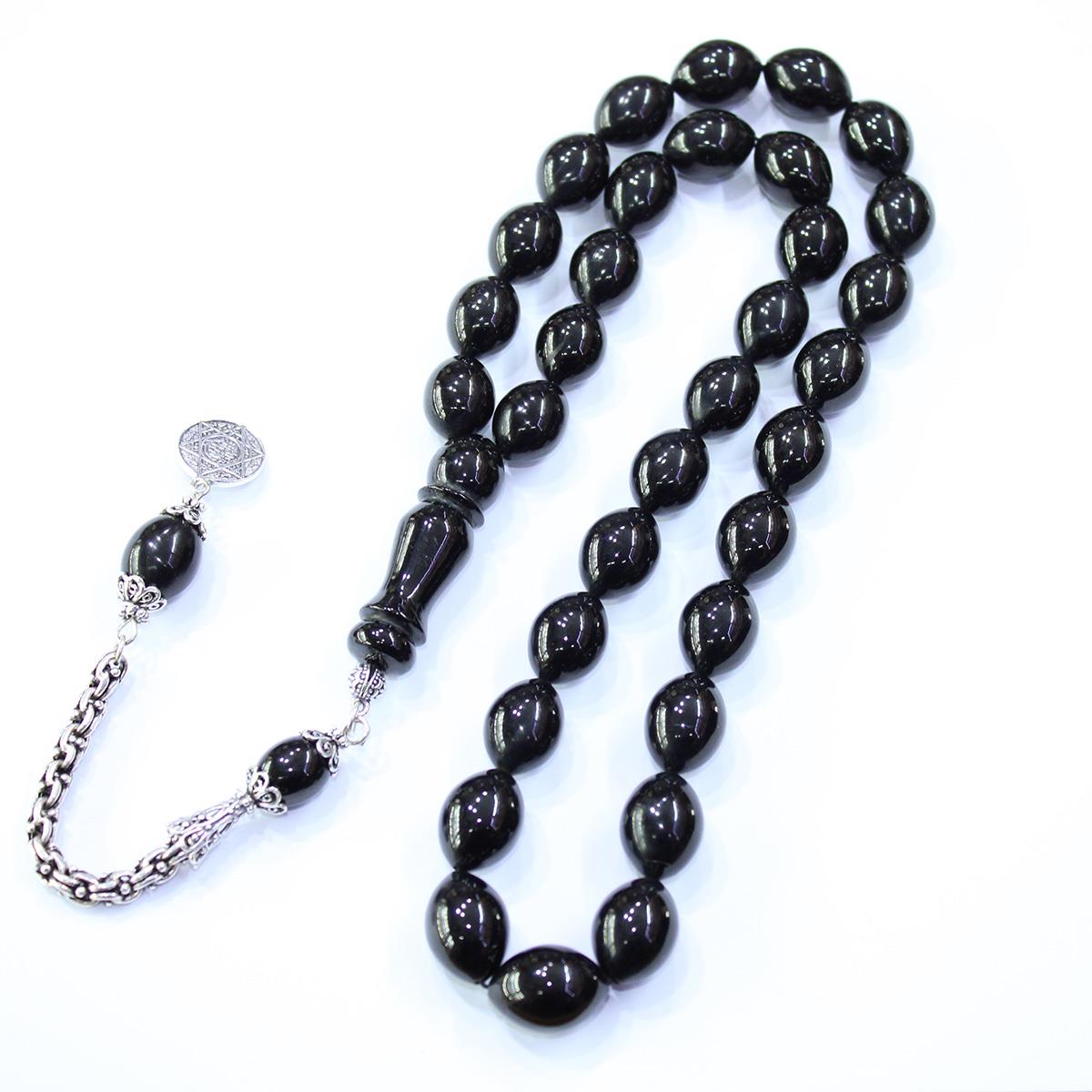 Oltu Taşı Tespih Beyzi Kesim 12*16,5 (mm)