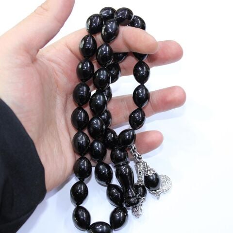 Oltu Taşı Tespih Beyzi Kesim 12*16,5 (mm)