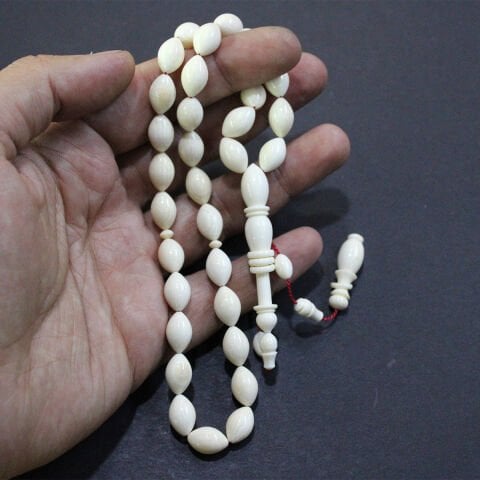 Yerli Atölye İşçiliği Fildişi Tespih 8*12 (mm)