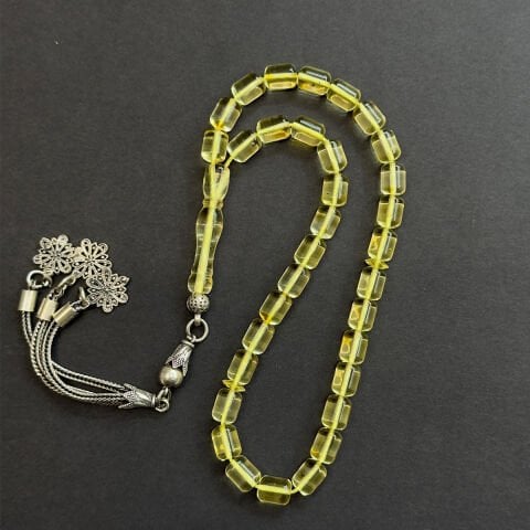 Şeffaf Litvanya Damla Kehribar Tespih 5*6,5 (mm)