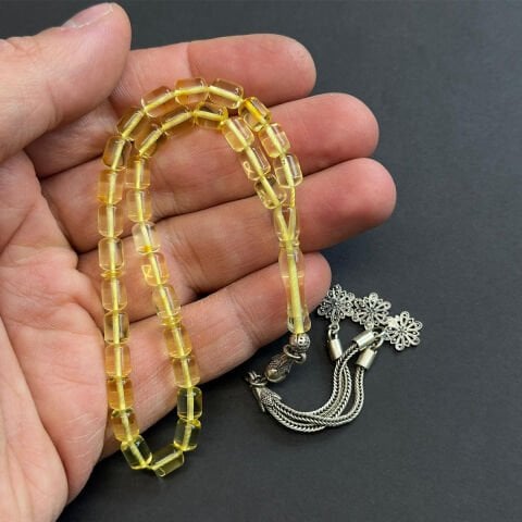 Şeffaf Litvanya Damla Kehribar Tespih 5*6,5 (mm)