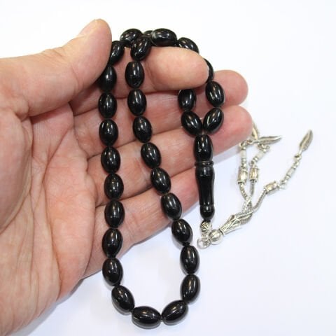 Oltu Taşı Tespih Beyzi Model 8*11 (mm)