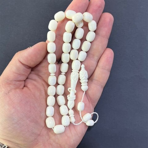 Yerli Atölye İşçiliği Hipopotam Dişi Tespih 8,5*10,5 (mm)