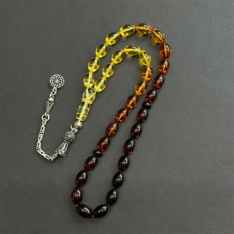 Renk Geçişli Litvanya Damla Kehribar Tespih 7*11 (mm)