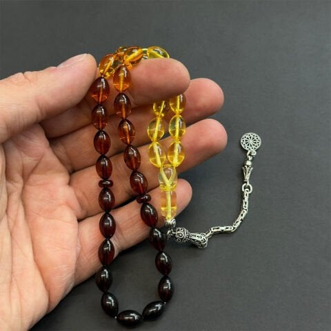 Renk Geçişli Litvanya Damla Kehribar Tespih 7*11 (mm)