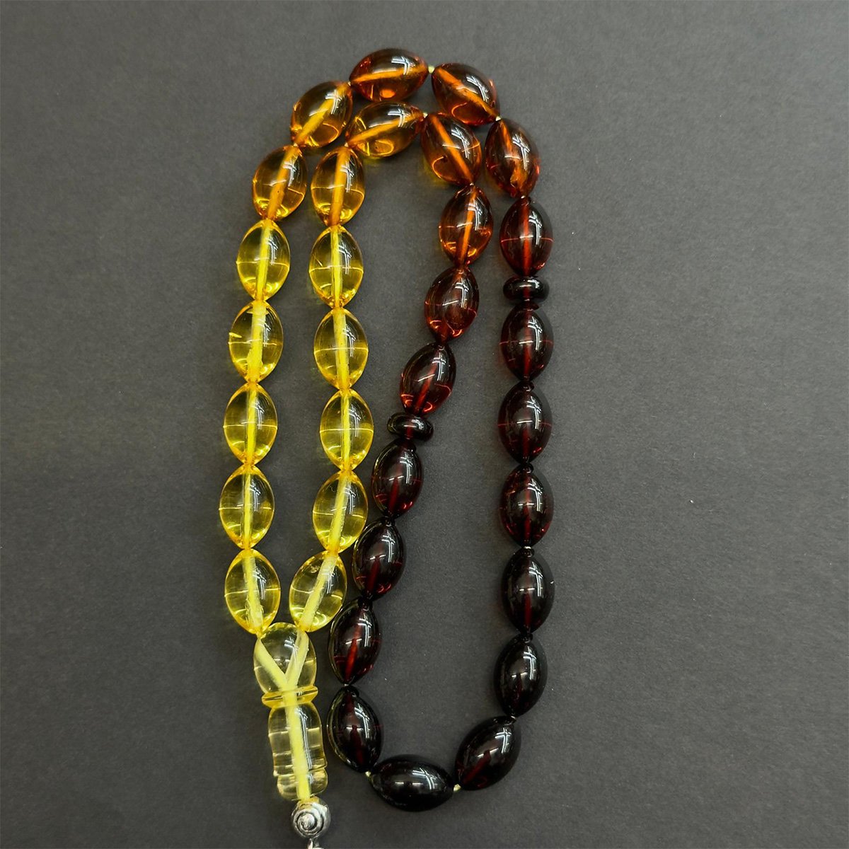 Renk Geçişli Litvanya Damla Kehribar Tespih 7*11 (mm)