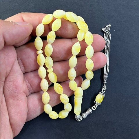 Akça Kaliningrad Damla Kehribar Beyzi Tespih 6,5*10,5 (mm)