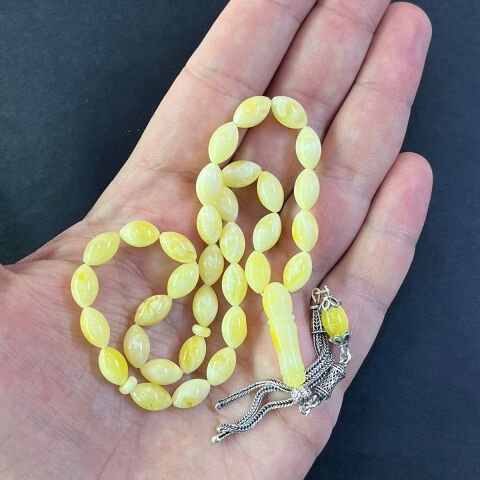 Akça Kaliningrad Damla Kehribar Beyzi Tespih 6,5*10,5 (mm)