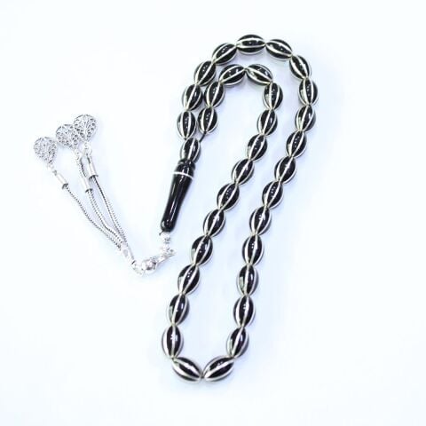 8'li Karpuz Dilimi Beyzi Oltu Taşı Tespih 7*10 (mm)