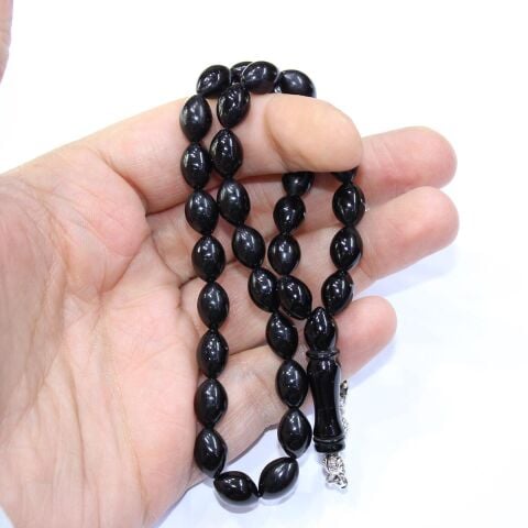 Oltu Taşı Tespih Beyzi Kesim 7*10,5 (mm)