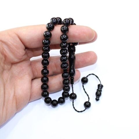 Sistemli Oltu Taşı Tespih Küre Kesim 8 (mm)